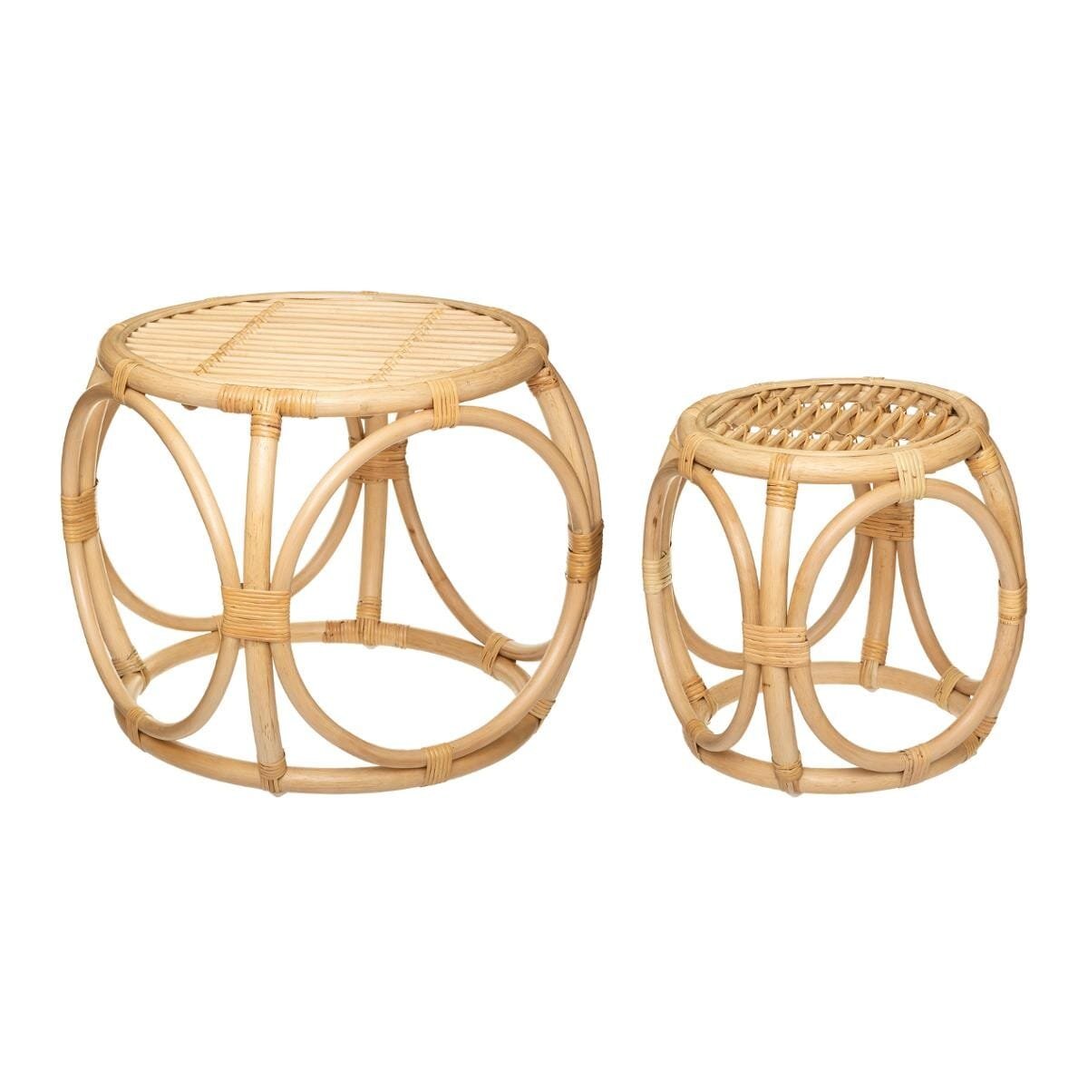 Duo de tables basses en rotin OLIVIA – Image 1