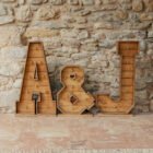 Trio de lettres lumineuses en bois - Thumbnail Image 1